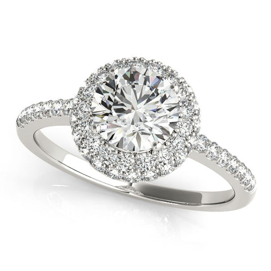 Classic Double Halo Round Diamond Engagement Ring – Stunning Brilliance
