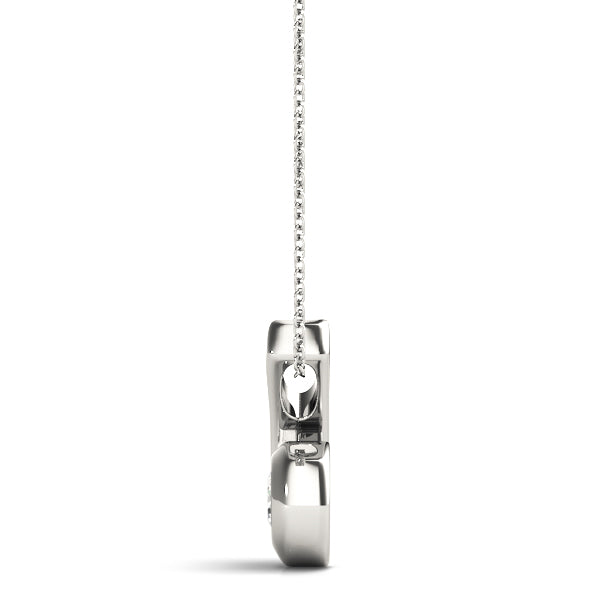 White Gold Swirl Solitaire Diamond Pendant – 1/2CT Lab Diamond