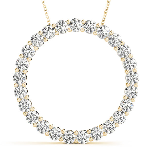1.5CT Diamond Circle Pendant Necklace in White Gold