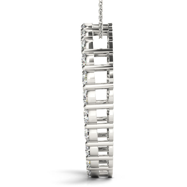 1.5CT Diamond Circle Pendant Necklace in White Gold