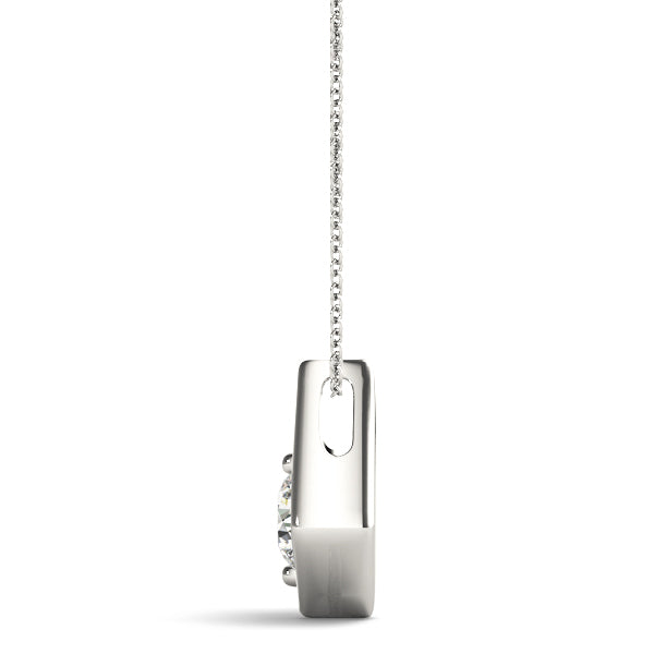 1/2CT Modern Rhombus Solitaire Lab Diamond Pendant in White Gold