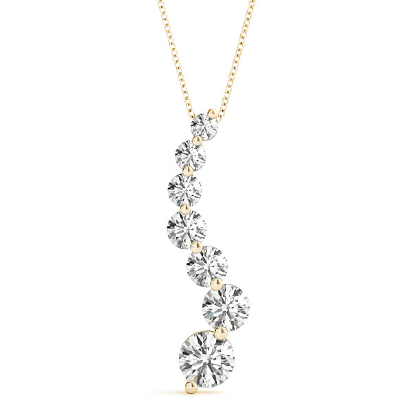 1CT Lab Diamond Journey Pendant with 7-Stone Curved Design