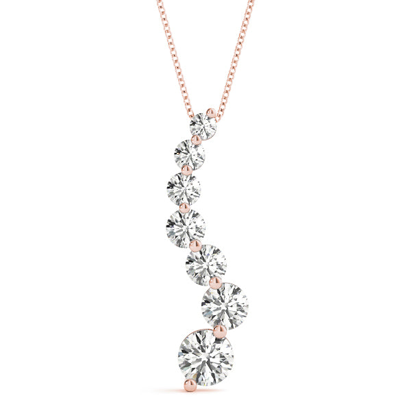 1CT Lab Diamond Journey Pendant with 7-Stone Curved Design