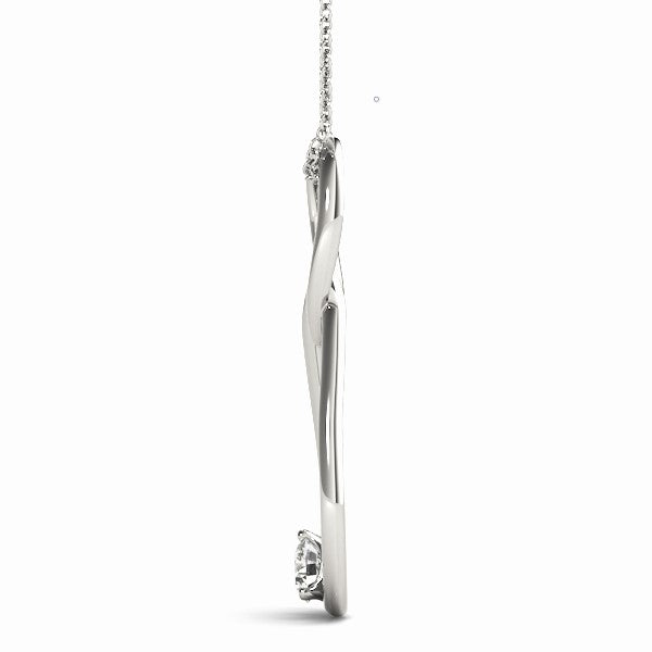 Infinity Teardrop Diamond Pendant in White Gold – 0.15CT