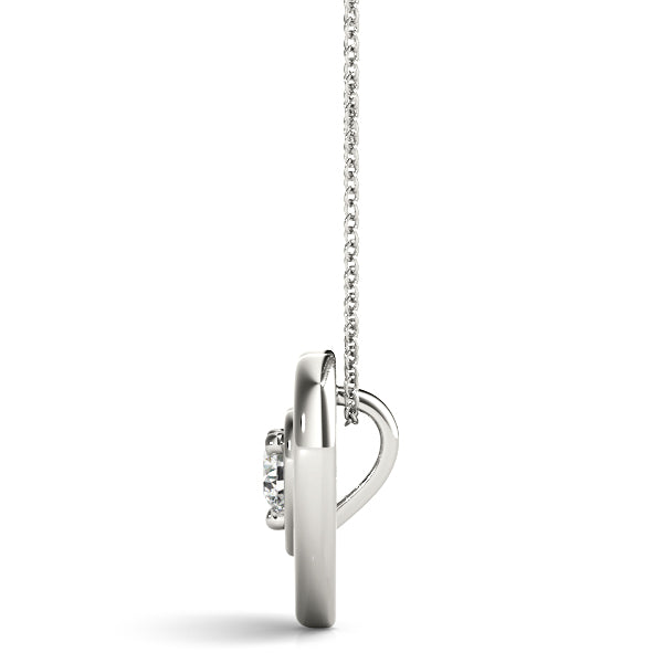 1/2CT Double Heart White Gold Pendant Necklace with Round Lab Diamond