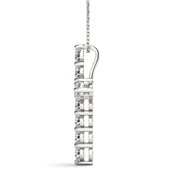 Classy 1/3CT Diamond Cross Pendant Necklace in White Gold