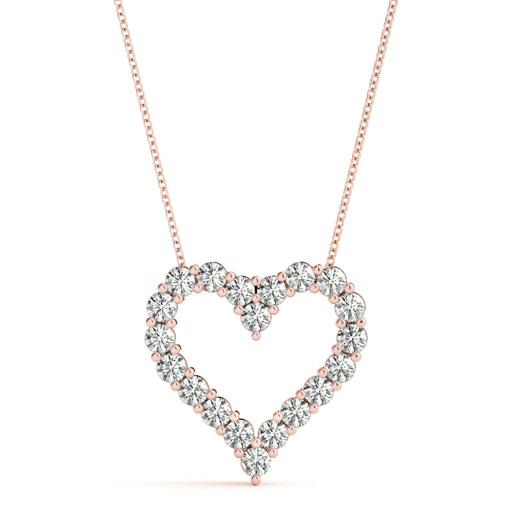 0.3CT Lab Diamond Heart Pendant Necklace in White Gold