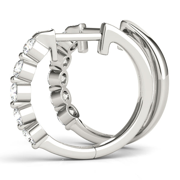 0.50ct Lab Diamond Hoop Earrings in 15mm 10K White Gold