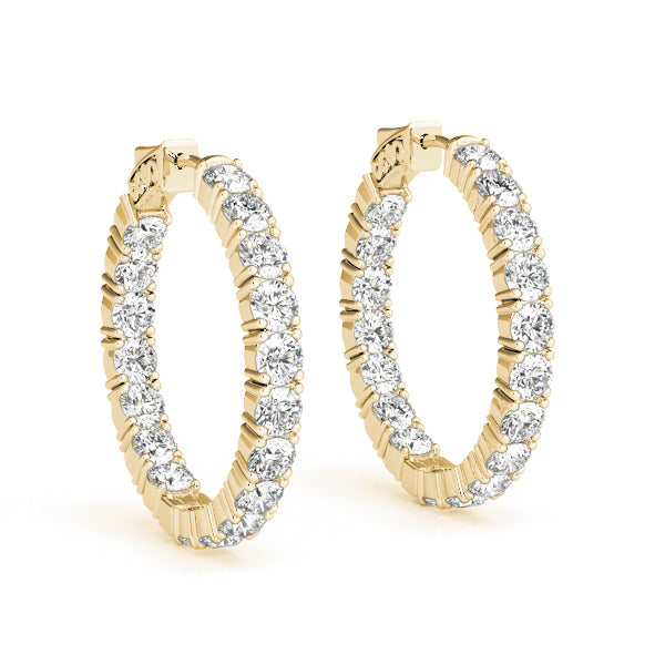3.6CT Inside-Out Diamond Hoop Earrings 22mm 14K White Gold