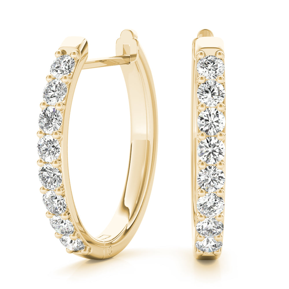 0.48CT Diamond Front-Set Hoop Earrings in 10K White Gold 17.6mm