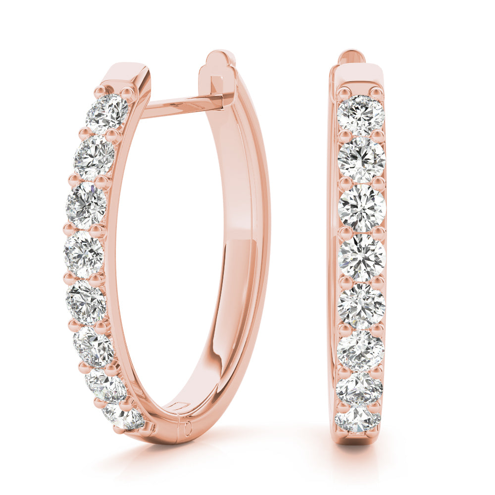0.48CT Diamond Front-Set Hoop Earrings in 10K White Gold 17.6mm