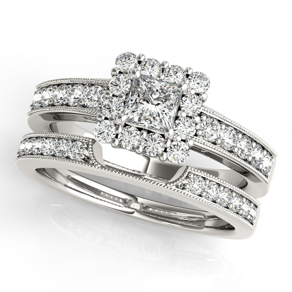 14K White Gold 1.5CT Princess Cut Lab Diamond Engagement Ring