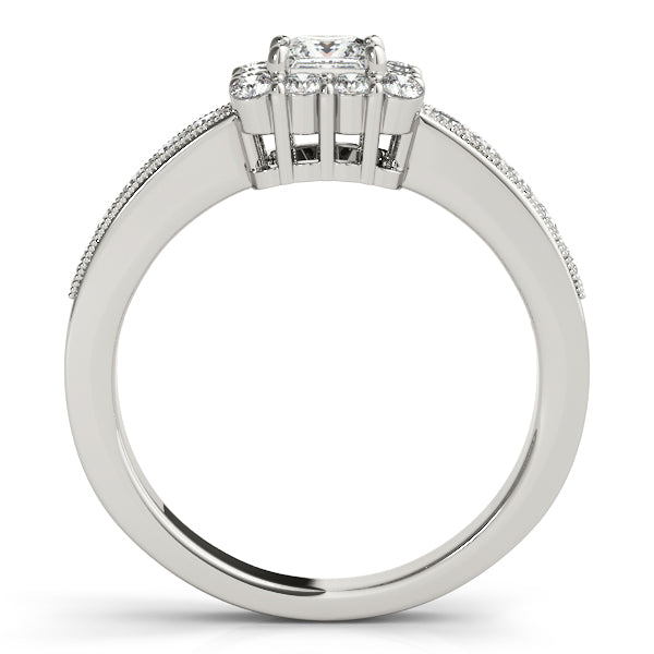 14K White Gold 1.5CT Princess Cut Lab Diamond Engagement Ring