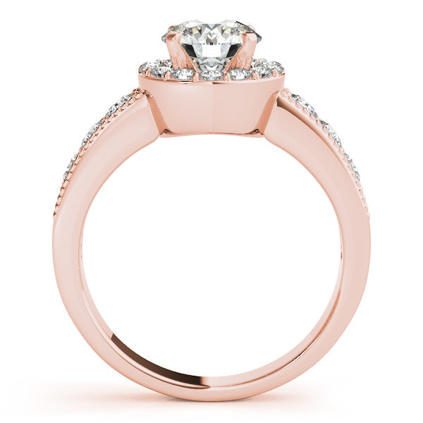 1.75CTW Fancy Round Diamond Engagement Ring 14K White Gold Halo