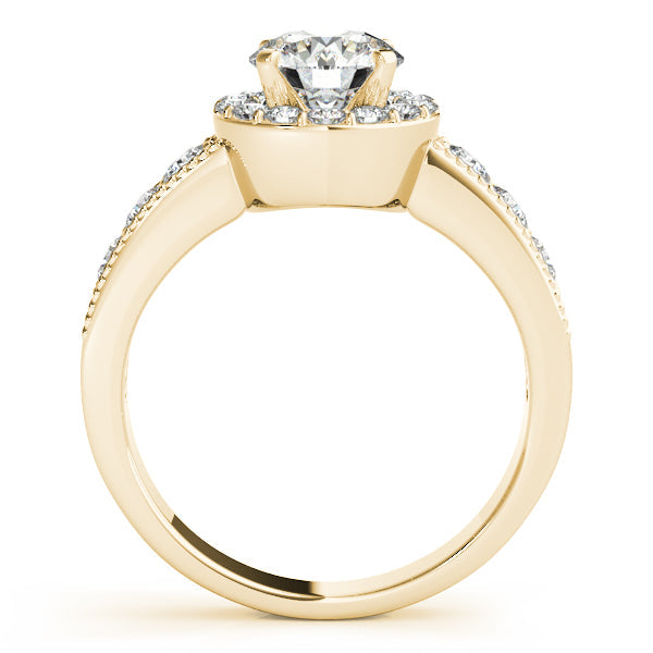 1.75CTW Fancy Round Diamond Engagement Ring 14K White Gold Halo