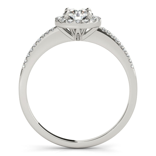 1CT Round Lab Diamond Halo Engagement Ring 14K Rose Gold