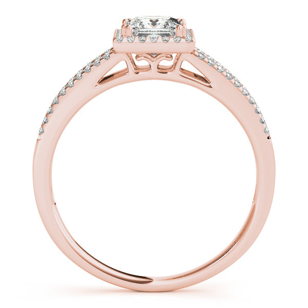 Square Halo 1CT Princess Cut Lab Diamond Engagement Ring