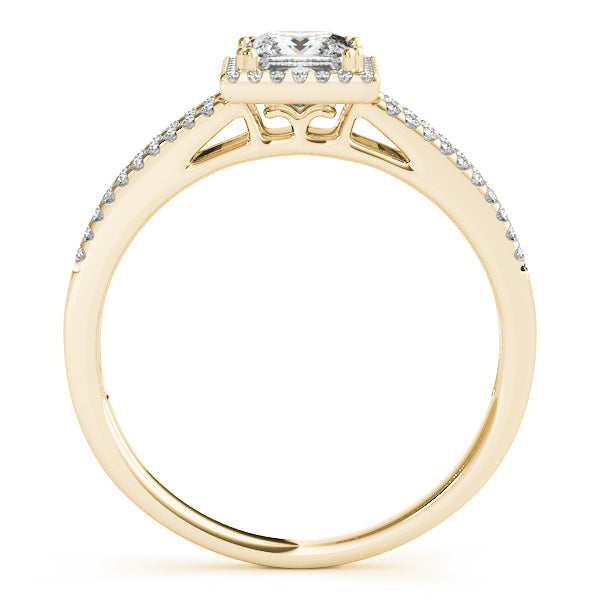Square Halo 1CT Princess Cut Lab Diamond Engagement Ring