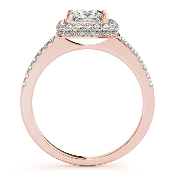 1CT Princess Cut Lab Diamond Engagement Ring Square Double Halo