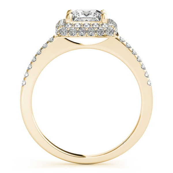 1CT Princess Cut Lab Diamond Engagement Ring Square Double Halo
