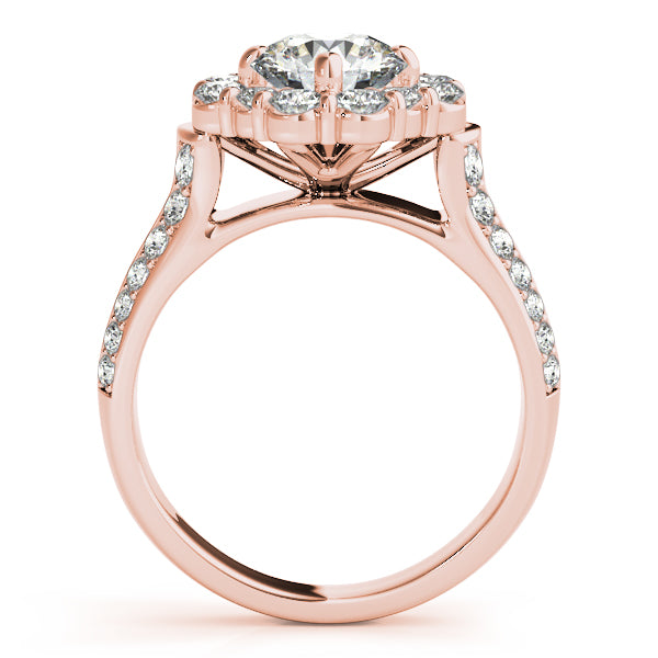 2CTW Exclusive Diamond Engagement Ring Halo Pave 14K White Gold