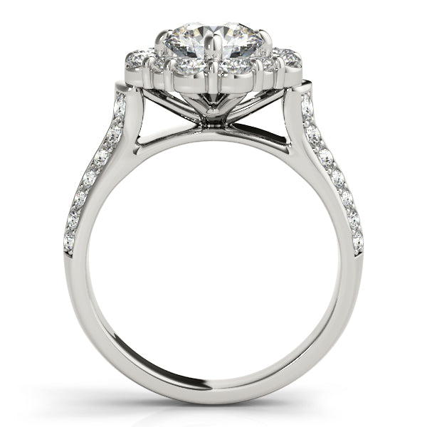 2CTW Exclusive Diamond Engagement Ring Halo Pave 14K White Gold