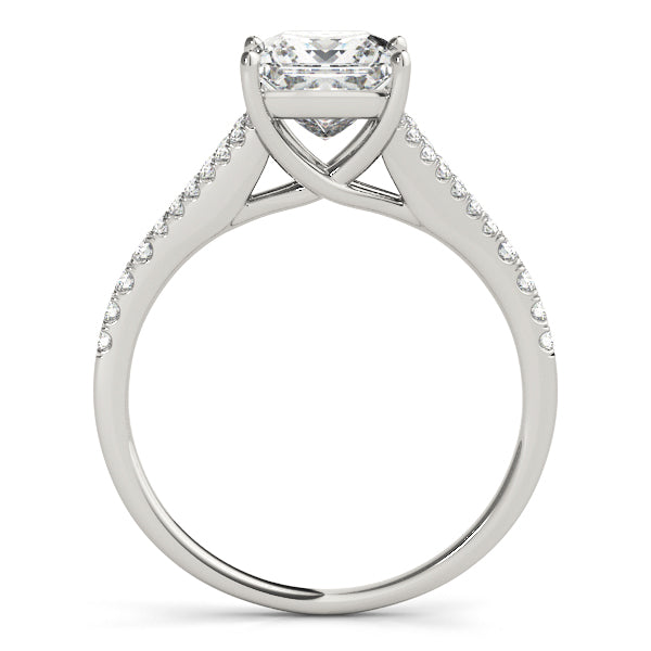 14K White Gold 1CT Princess Cut Diamond Engagement Ring Split Shank