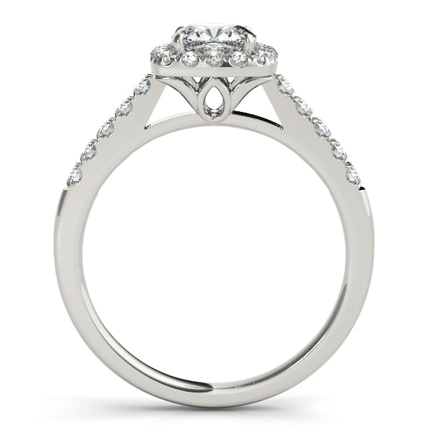 14K Rose Gold 1CT Round Diamond Engagement Ring Cushion Halo