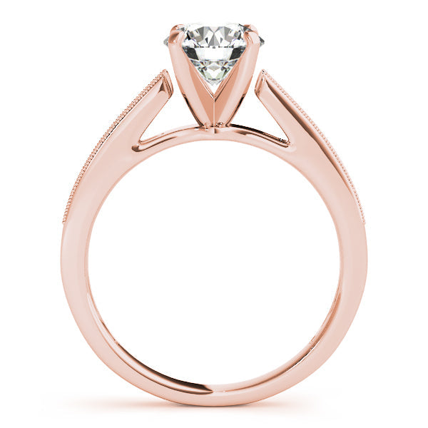 1CT Classic Round Lab Diamond Cathedral Engagement Ring 14K Yellow Gold