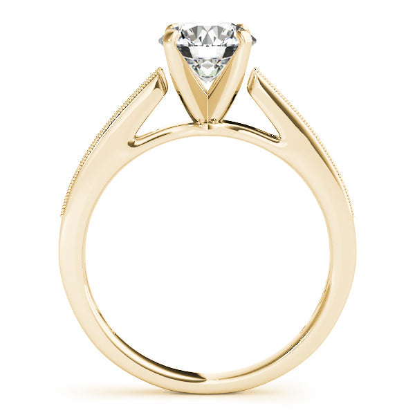 1CT Classic Round Lab Diamond Cathedral Engagement Ring 14K Yellow Gold