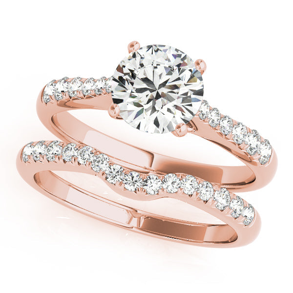Classy 1CT Round Cut Lab Diamond 14K Rose Gold Engagement Ring
