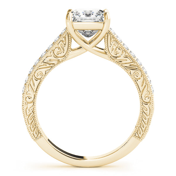 1CT Princess Cut Lab Diamond Engagement Ring 14K Rose Gold Trellis
