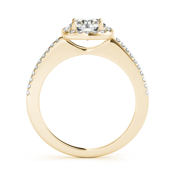 1CT Chic Side Stone Engagement Ring Square Halo Round Diamond