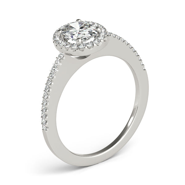 1CT Oval Lab Diamond Engagement Ring Thin 14K White Gold Comfort Fit