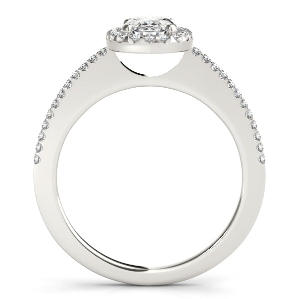 1CT Oval Lab Diamond Engagement Ring Thin 14K White Gold Comfort Fit