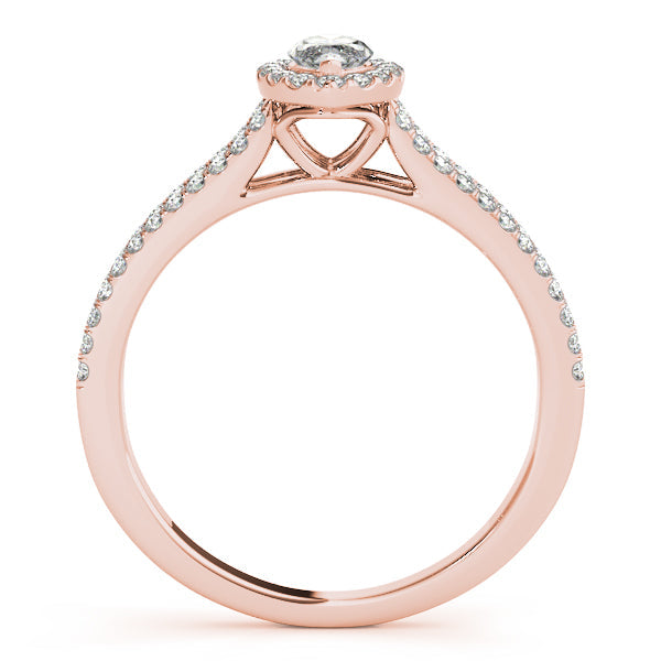 14K White Gold Engagement Ring 1CT Marquise Diamond Heart Filigree