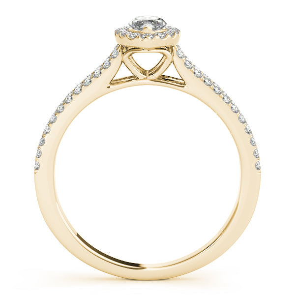 14K White Gold Engagement Ring 1CT Marquise Diamond Heart Filigree