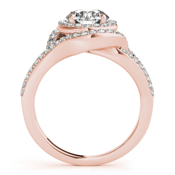 1.75CTW Round Lab Diamond Engagement Ring Curved Split Shank