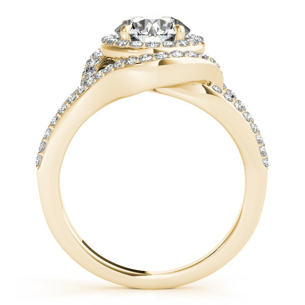 1.75CTW Round Lab Diamond Engagement Ring Curved Split Shank