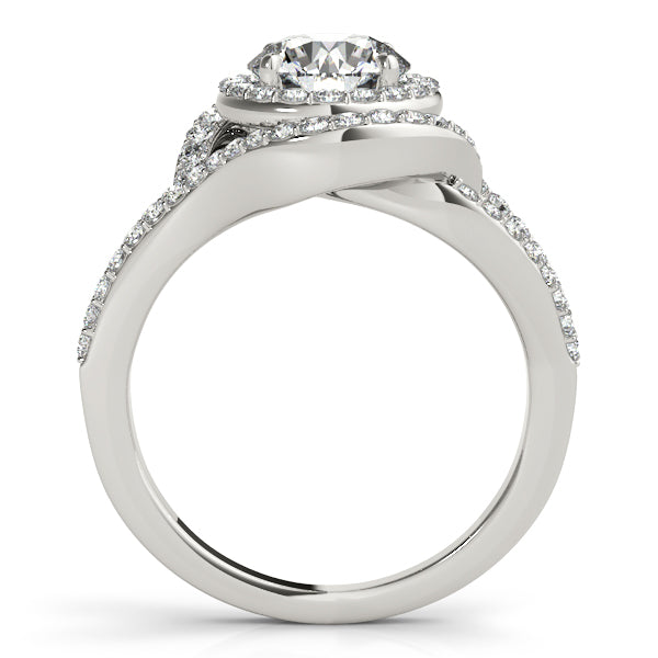 1.75CTW Round Lab Diamond Engagement Ring Curved Split Shank