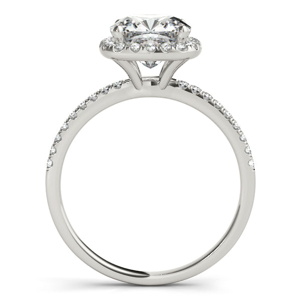 Classic 1CT Cushion Cut Halo Lab Diamond Engagement Ring
