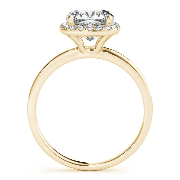 1CT Halo Cushion Cut Diamond Engagement Ring 14K Yellow Gold