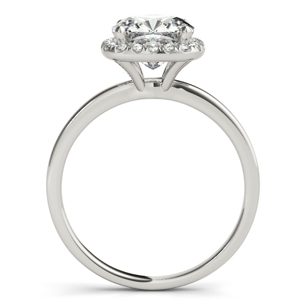 14K White Gold 1CT Cushion Cut Diamond Engagement Ring Halo