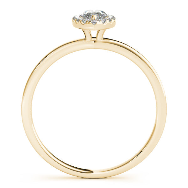 1CT Halo Engagement Ring Marquise Diamond 14K Yellow Gold