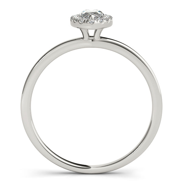 Cute 1CT Halo Marquise Diamond Engagement Ring 14K White Gold
