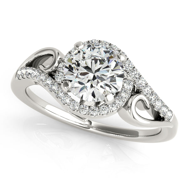 1CT Diamond Engagement Ring 14K White Yellow Gold Two Tone Halo