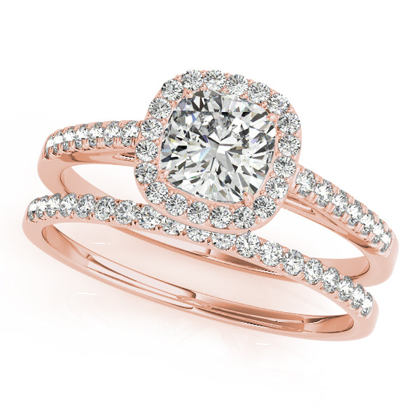 1CT Cushion Cut Lab Diamond Engagement Ring 14K Rose Gold