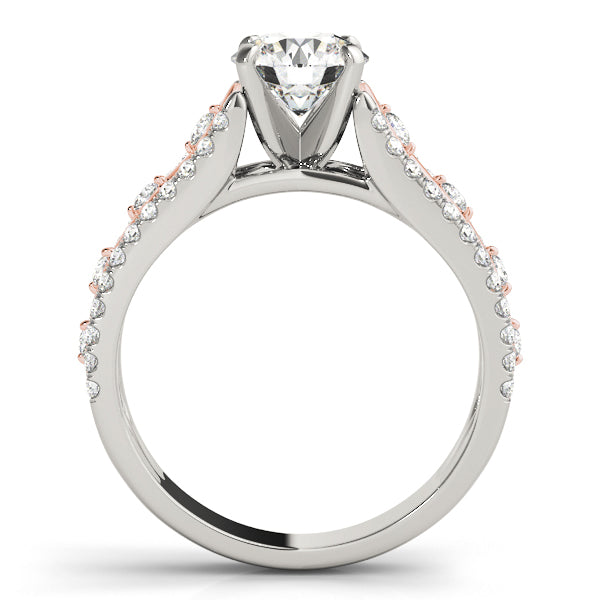 Vintage Diamond Engagement Ring 14K White Rose Gold Intertwined Style