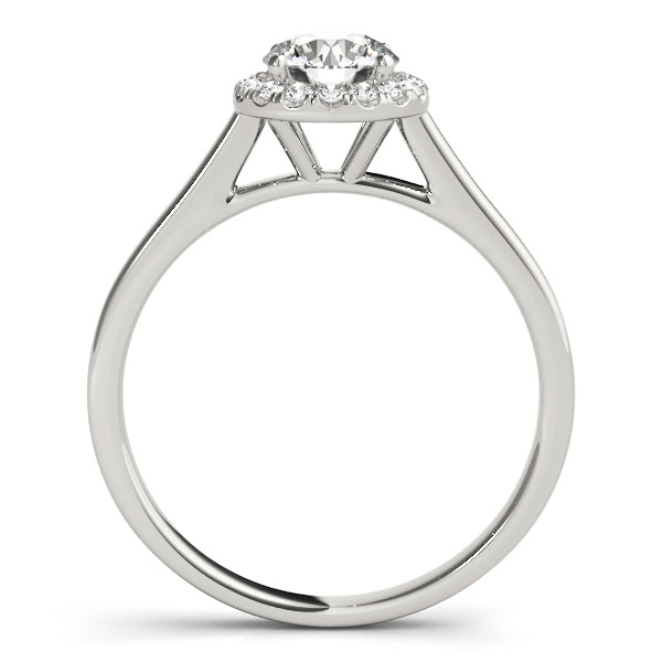 Cathedral 1CT Round Lab Diamond Halo Engagement Ring 14K White Gold