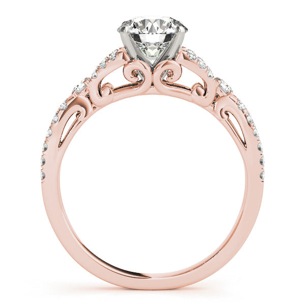 1CT Round Diamond Engagement Ring 14K White Gold Split Shank
